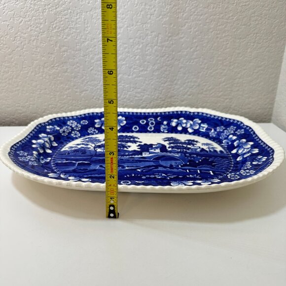 Antique English Copeland Spode's Tower Blue/White Platter Large 15"x12" Mint EUC - Picture 12 of 15